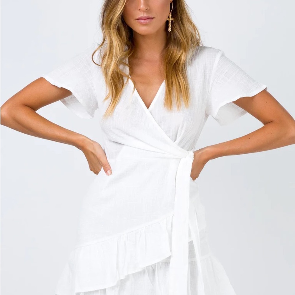 COMPANY FOR ONE WRAP DRESS WHITE - Picture 2 of 4
